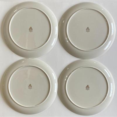 4 Pickard Brown Rose China Dinner Plates Flower Floral 1101 Made in U.S.A. - B