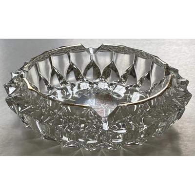 Vintage Kaiserslautern Germany Solid Cut Glass Ashtray Rhineland-Palatinate