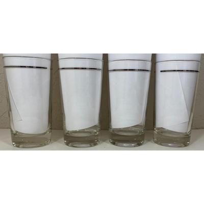 Vintage GMC 1908 & GM 1931, 1949, & 1976 Tumblers Glasses Silver Rim Automotive
