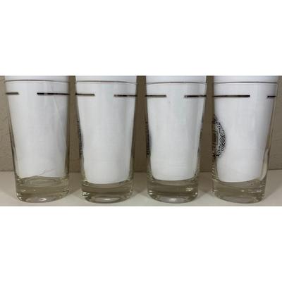 Vintage GMC 1908 & GM 1931, 1949, & 1976 Tumblers Glasses Silver Rim Automotive