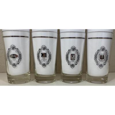 Vintage GMC 1908 & GM 1931, 1949, & 1976 Tumblers Glasses Silver Rim Automotive