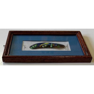 Framed Hand Painted Bird Feather Honduras 2008 Central America Toucan Signed