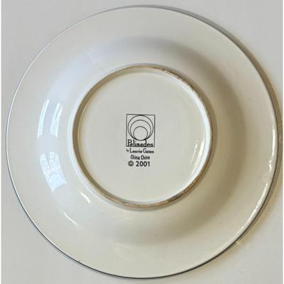 4 Vintage Laurie Gates Palisades 2001 Salad Plates Apple Red Green Round - A