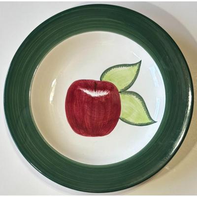 4 Vintage Laurie Gates Palisades 2001 Salad Plates Apple Red Green Round - A