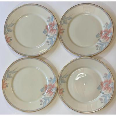 4 Vintage Lenox Westwood Dinner Plates Made In USA Gold Trim Flowers Floral