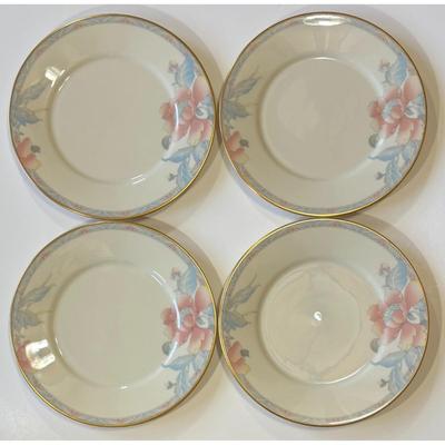 4 Vintage Lenox Westwood Salad Plates Made In USA Gold Trim Flowers Floral