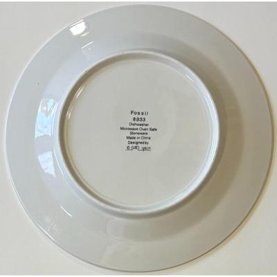 4 Vintage Fossil 8833 Dinner Plates Sue Zipkin Round - A