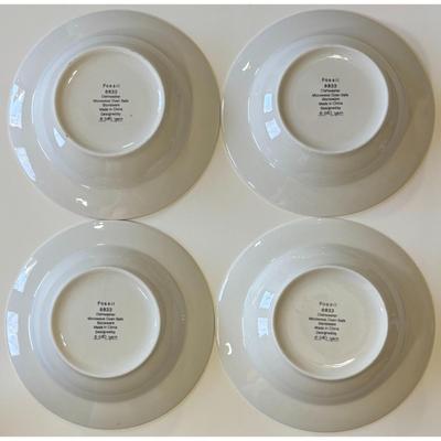 4 Vintage Fossil 8833 Dinner Plates Sue Zipkin Round - B