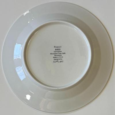 4 Vintage Fossil 8833 Dinner Plates Sue Zipkin Round - C