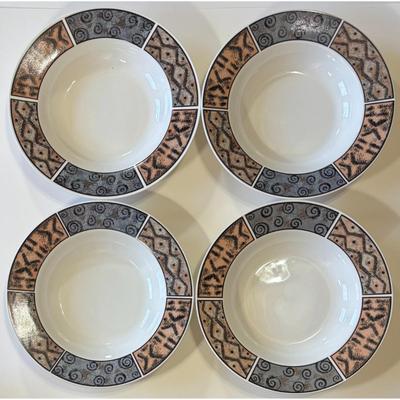 4 Vintage Fossil 8833 Bowls Sue Zipkin Round - B