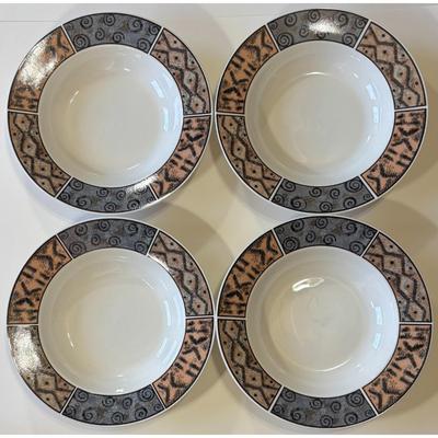 4 Vintage Fossil 8833 Bowls Sue Zipkin Round - C