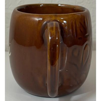 Vintage KavaCraft Lei Ray Ceramic Mug Made In Hawaii Brown Polynesia Pacific