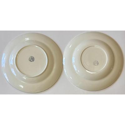 2 Vintage Vernonware Arcadia Under Glaze Hand Painted Dinner Plates California