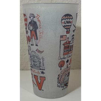 Vintage University of Virginia Frosted Glass Cavaliers Charlottesville Football