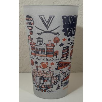 Vintage University of Virginia Frosted Glass Cavaliers Charlottesville Football