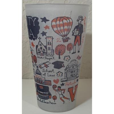Vintage University of Virginia Frosted Glass Cavaliers Charlottesville Football