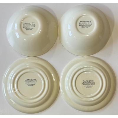 Vintage J & G Meakin Tapestry Salad Plates (2) & Bowls (2) Made In England