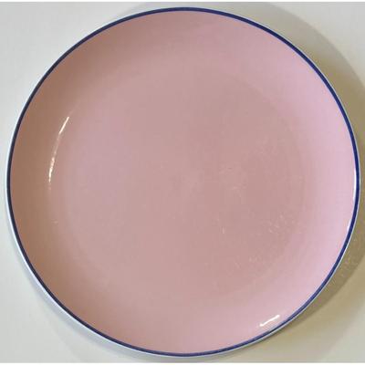 4 Vintage Lenox Domino Technic Dinner Plates Pink Blue Microwave Dishwasher Safe