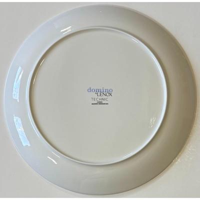 4 Vintage Lenox Domino Technic Dinner Plates Pink Blue Microwave Dishwasher Safe