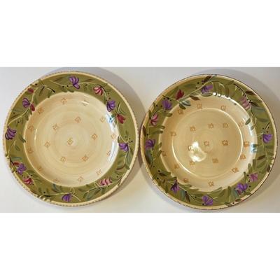 2 Bella Ceramica Pastis Dinner Plates Flowers Floral