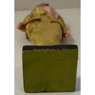 Vintage 1970s Thai Dancer Doll Gold Dress Painted Face Display Stand