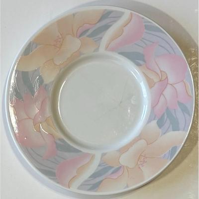 7 Vintage Sara China Pearl 9030 Saucers 1990 Floral Flowers
