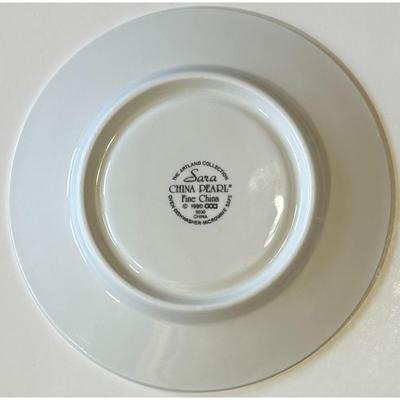 7 Vintage Sara China Pearl 9030 Saucers 1990 Floral Flowers