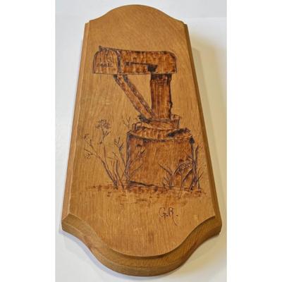 Vintage U.S. Mail Mailbox Carved Painted Wood Wall Plaque Signed By Artist G.R.