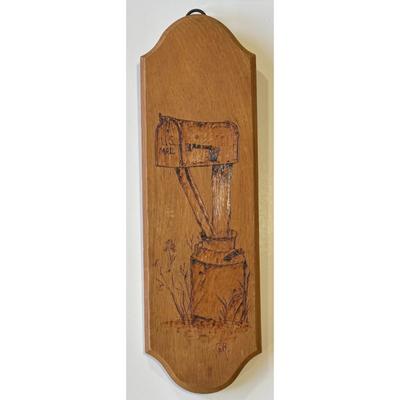 Vintage U.S. Mail Mailbox Carved Painted Wood Wall Plaque Signed By Artist G.R.
