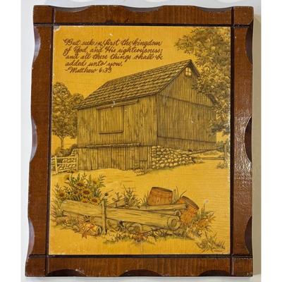 Vintage Wood Christian Religious Matthew 6:33 Wall Plaque Jesus God Farm Barn