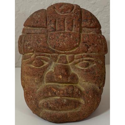 Vintage Mesoamerican Clay Head Mexico Central American Aztec Olmec
