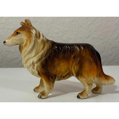 Vintage Porcelain Collie Dog Like Lassie Made In Japan