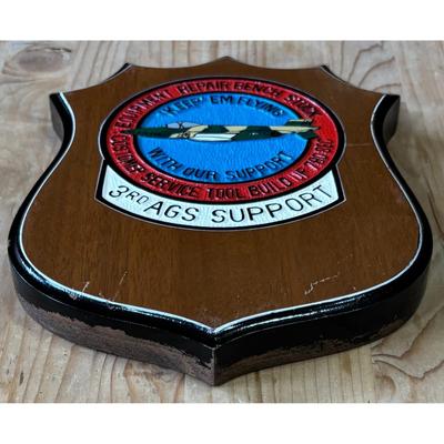 Vintage Vietnam Era 3rd Ags Support Wood Plaque Aviation Ground Support US Army