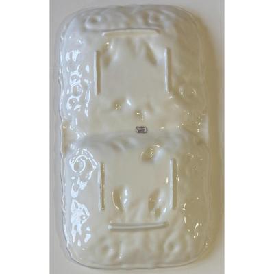 Vintage Norleans Ceramic Rectangular Divided Tray Flowers Floral Made In Japan