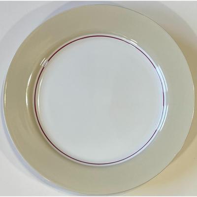 4 Vintage Nautica Tablewares Crew Deck Red Dinner Plates China Beige White