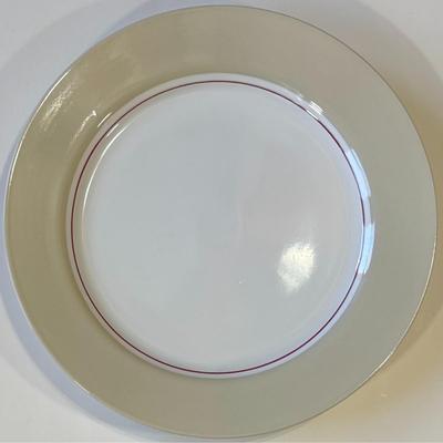 3 Vintage Nautica Tablewares Crew Deck Red Dinner Plates China Beige White