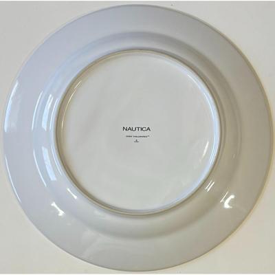 3 Vintage Nautica Tablewares Crew Deck Red Dinner Plates China Beige White