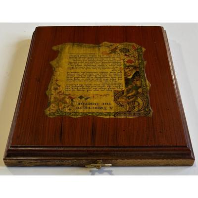 Vintage A Tribute To The Doctor Wood Plaque Robert Louis Stevenson Arthur Szyk