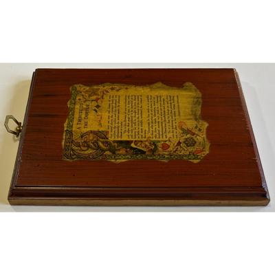 Vintage A Tribute To The Doctor Wood Plaque Robert Louis Stevenson Arthur Szyk