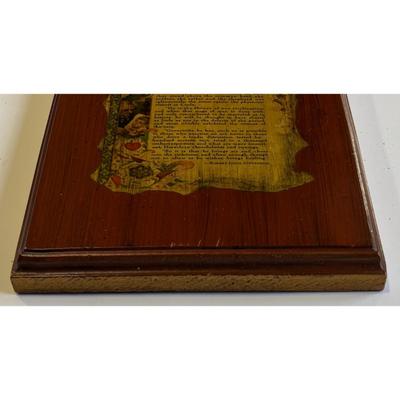 Vintage A Tribute To The Doctor Wood Plaque Robert Louis Stevenson Arthur Szyk