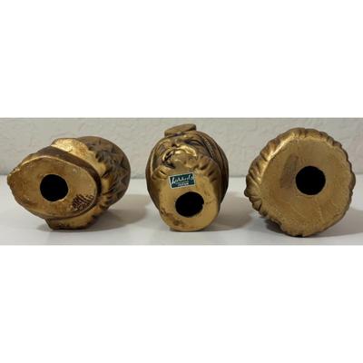 3 Pack of Vintage Dexter's Papier Mache King Heads Gold Royalty Prop Decor