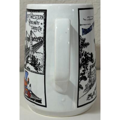 Vintage Train Railroad Mug Made In Japan Great Western Kansas Chicago Burlington