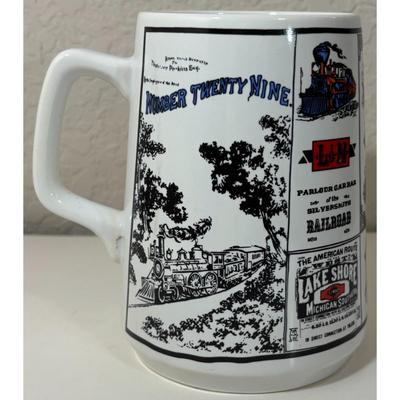 Vintage Train Railroad Mug Made In Japan Great Western Kansas Chicago Burlington