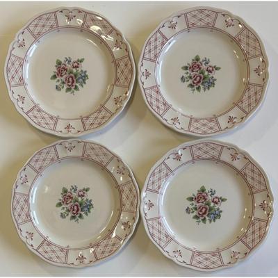 4 Vintage Nikko Tablemates Homestead Collection Flower Basket Salad Plates