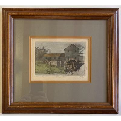 Vintage Danny Phifer Grist Mill Limited Edition Etching Signed Framed 279 / 300