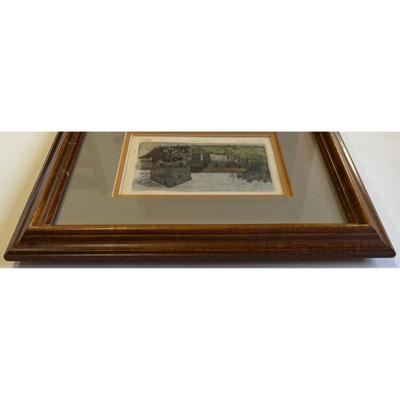 Vintage Danny Phifer Grist Mill Limited Edition Etching Signed Framed 279 / 300