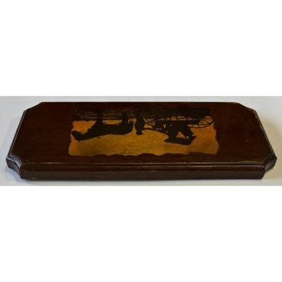 Vintage Wood Plaque Wall Decor Man Woman Horse Buggy Farm Rural Americana