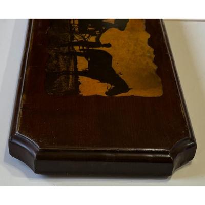 Vintage Wood Plaque Wall Decor Man Woman Horse Buggy Farm Rural Americana