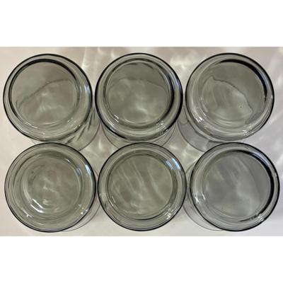 6 Vintage Libbey Smoky Gray Swirl Cocktail Whiskey Glasses