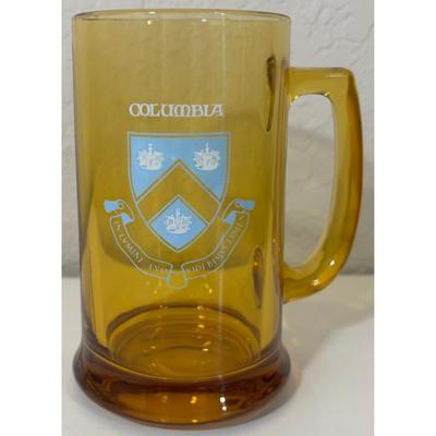Vintage Columbia University Smoky Brown Mug Coat of Arms Blue White Ivy League